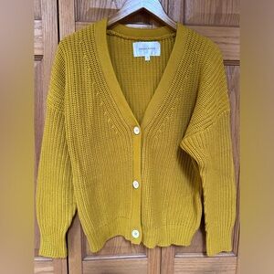 Tradlands Shelter cotton cardigan sz. Small, color: golden